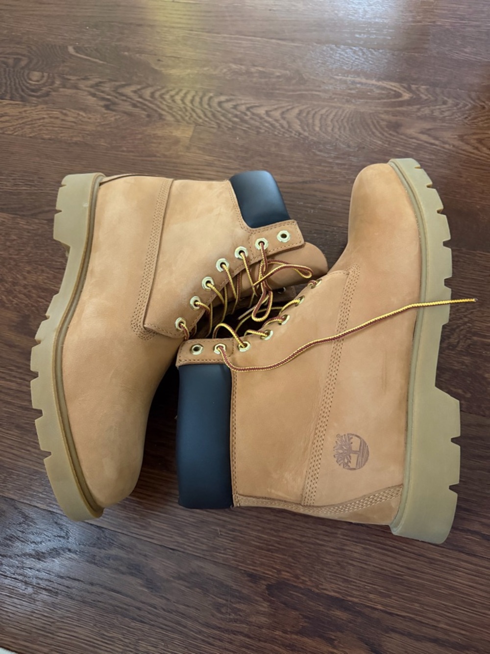 Timberland Wheat Nubuck Work Boots with Black Collar